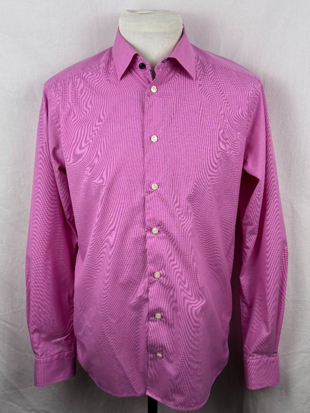 Eton Sweden Slim Fit Pink Cotton Dress Shirt 42 16.5